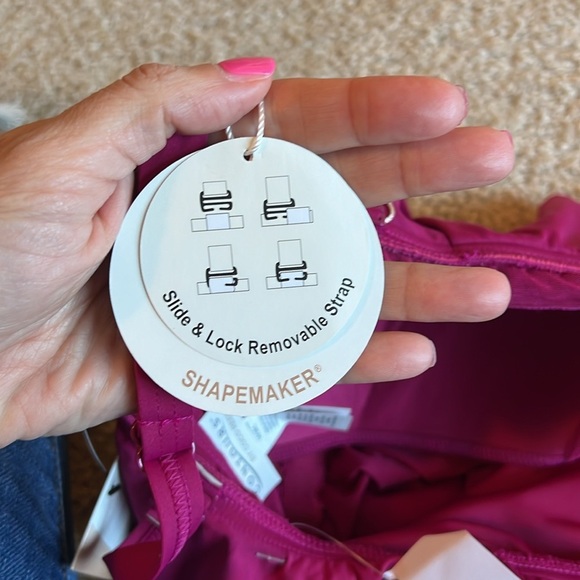 Contour coco reef agate ruffled  bandeau swim suit one piece bra size fuschia - Picture 9 of 10